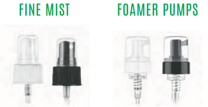 Fine mist sprayers and foamer pumps